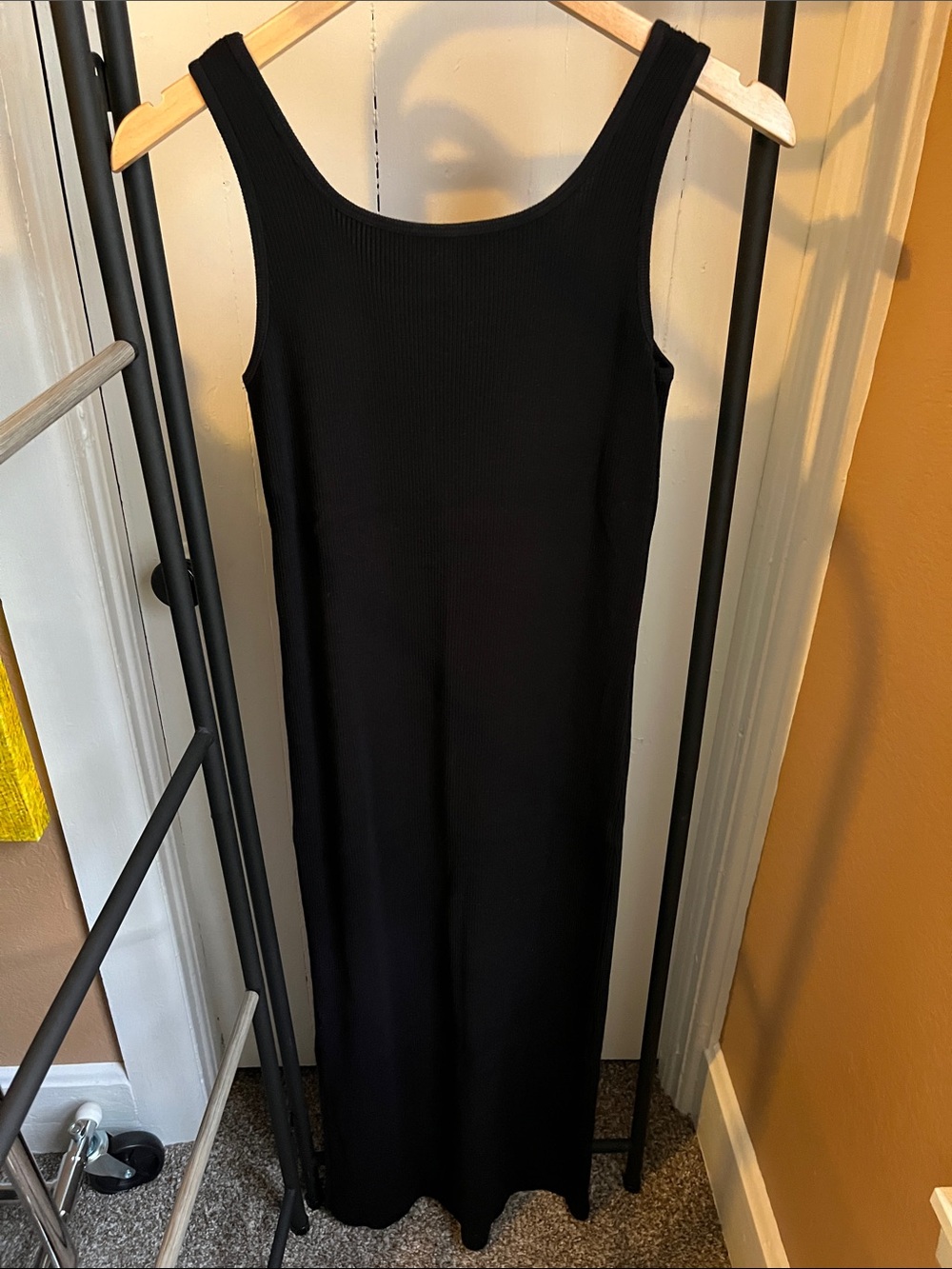 Black Ribbed Tank Maxi Dress - Picture 5 of 5